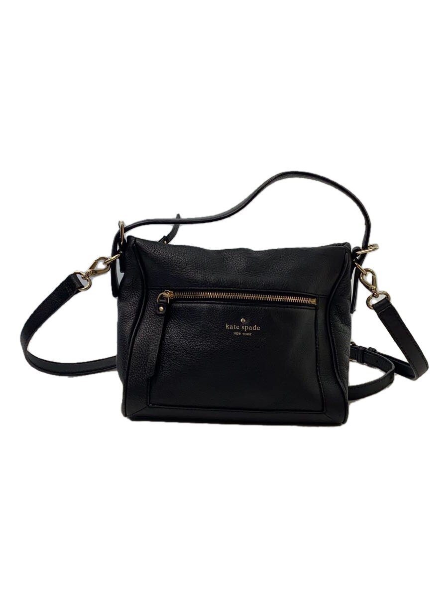 【中古】kate spade new york◆ショルダーバッグ/レザー/BLK/無地/PXRU5339【バッグ】