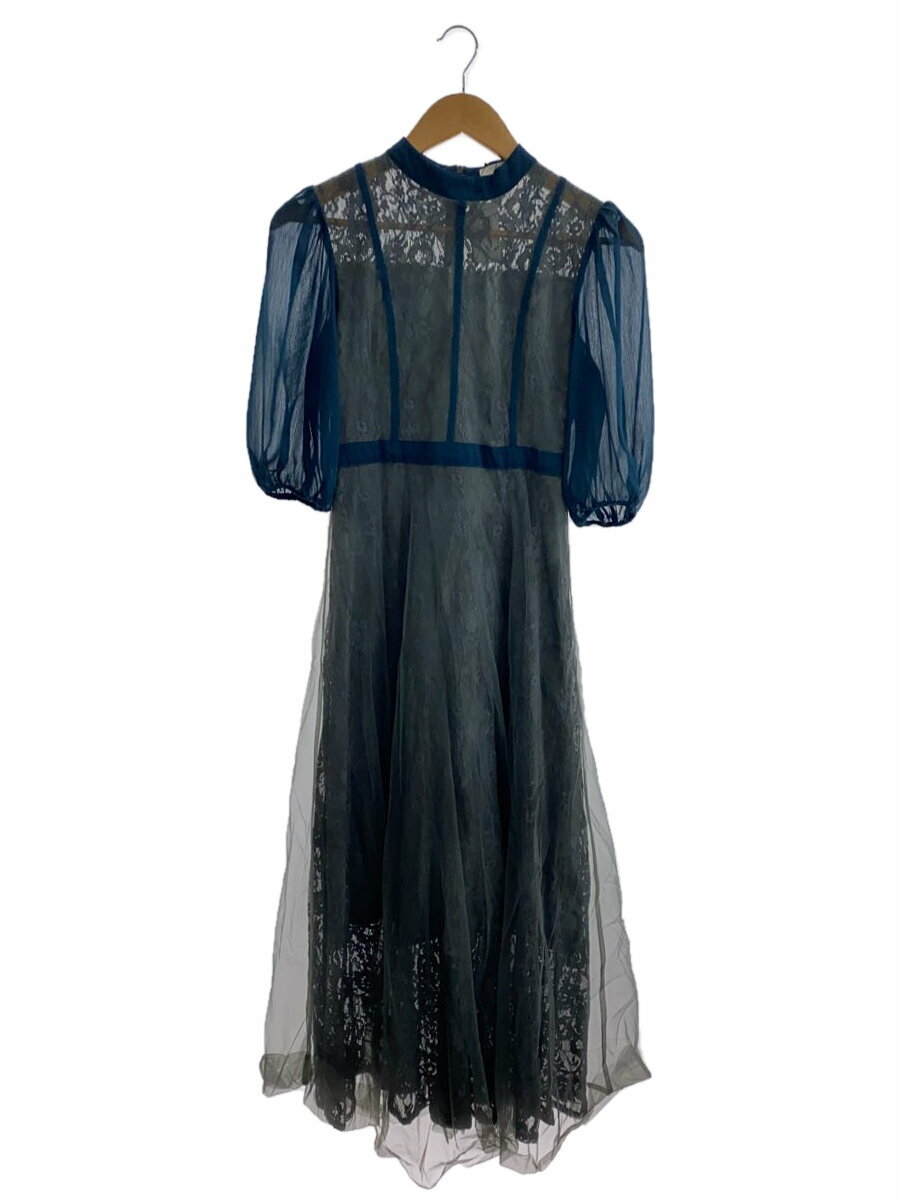 【中古】LEJA◆ハイウエストチュールレース切り替えAラインワンピースドレス//【レディースウェア】
