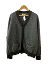 【中古】MACHATT◆カーディガン(厚手)/--/ナイロン/GRY/無地/モヘア混【メンズウェア】