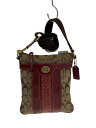 【中古】COACH◆ショルダーバッグ/ナイロン/BEG【バッグ】