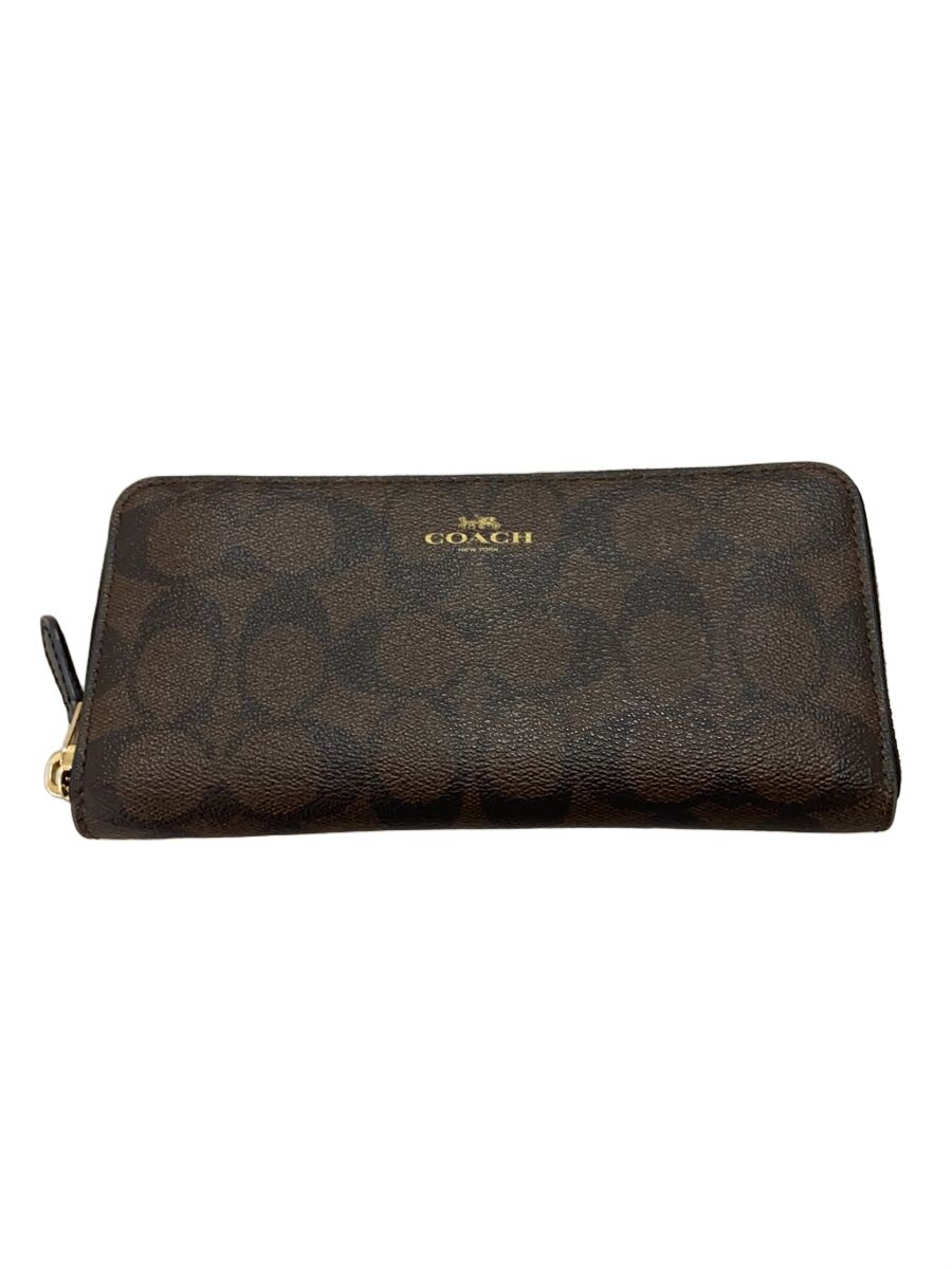 【中古】COACH◆長財布_シグネチャー/--/BRW/レディース【服飾雑貨他】