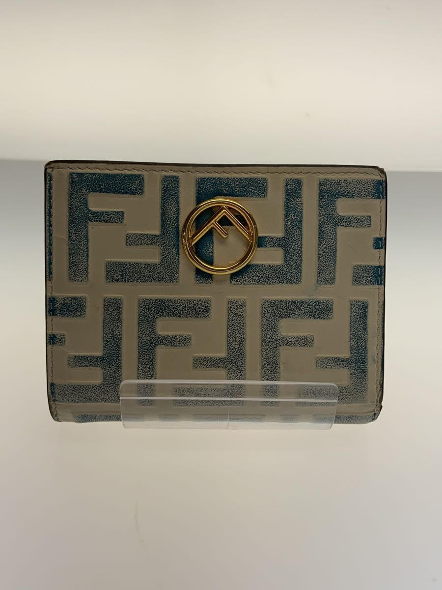 【中古】FENDI◆2つ折り財布/牛革/WHT/レディース/8M0420【服飾雑貨他】