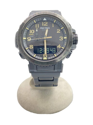 【中古】CASIO◆腕時計/デジアナ/GRY/BLK/PRW-50FC【服飾雑貨他】 【中古】CASIO◆腕時計/デジアナ/GRY/BLK/PRW-50FC【服飾雑貨他】