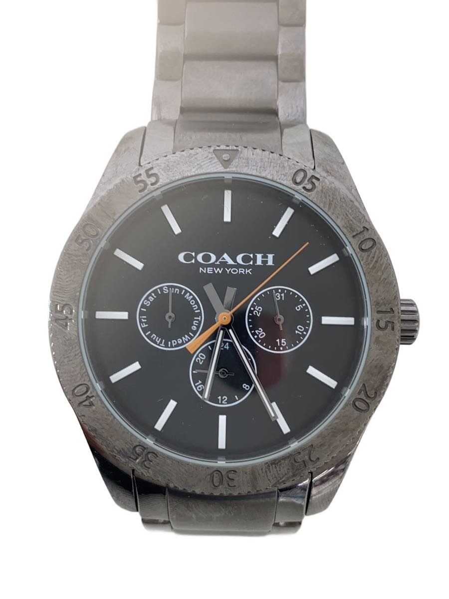 【ブランド】COACH 【ブランドカナ】コーチ 【型番】 【程度】B 【サイズ】 【メインカラー】ブラック 【素材・生地】ステンレス 【キーワード】　　　/ 2026/08/16 セカンドストリートフレスポ黒崎店【4808】【中古】COACH◆クォーツ腕時計/アナログ/ステンレス ブランド COACH 型番 カラー ブラック 柄 素材・生地 ステンレス>色・素材について サイズ >サイズ表示について 実寸（cm） 【腕時計】 ケース縦：4.5cm / ケース横：5cm / 文字盤縦：3.5cm / 文字盤横：3.5cm / ケースの厚さ：1cm / バンド幅：2cm / 手首周り：16cm 【その他】 その他サイズ：/ 商品は　セカンドストリートフレスポ黒崎店の店頭にて販売しております。商品に関するお問合わせは、お電話(TEL:093-647-2000)にて、問合わせ番号：2348081810308をお伝えください。 配送方法やお支払い方法に関するお問い合わせは、サポートセンターまでご連絡をお願いします。 ※お電話の対応は営業時間内のみとなります。お問い合わせフォームでお問い合わせの際はご注文番号をご記入下さい