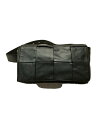 【中古】BOTTEGA VENETA◆カセットベルトバッグ/ウエストバッグ/--/BLK【バッグ】
