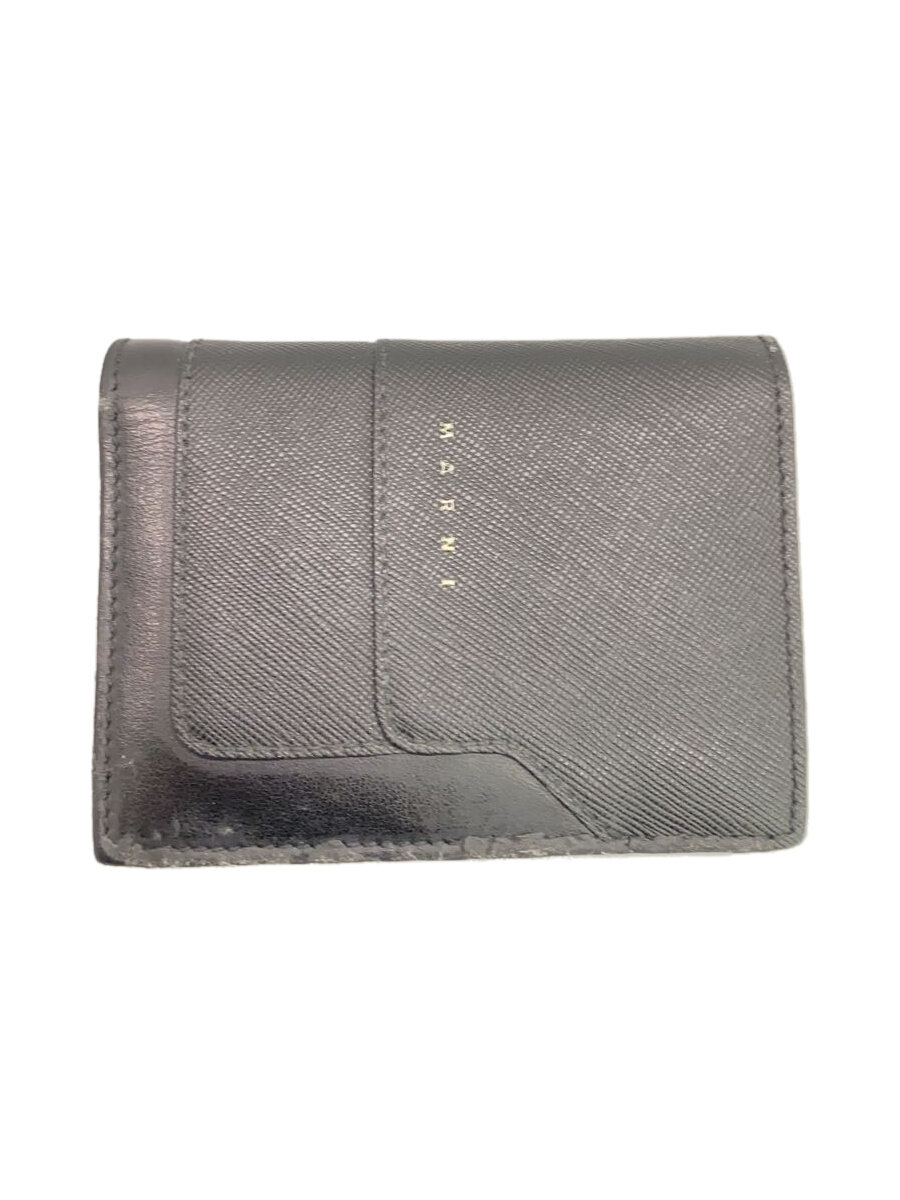 【中古】MARNI◆2つ折り財布/--/BLK/無地/メンズ/PFMI0046U0 LV520/バイフォールドウォレット【服飾雑貨他】