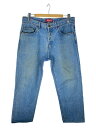 【中古】Supreme◆Supreme Regular Jean/デニムパンツ/ジーンズ/ロゴ/32/デニム/IDG/無地【メンズウェア】