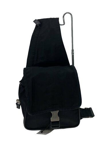 【中古】PRADA◆ロゴプレートナイロンショルダーバッグ/ナイロン/ブラック/無地//【バッグ】 【中古】PRADA◆ロゴプレートナイロンショルダーバッグ/ナイロン/ブラック/無地//【バッグ】