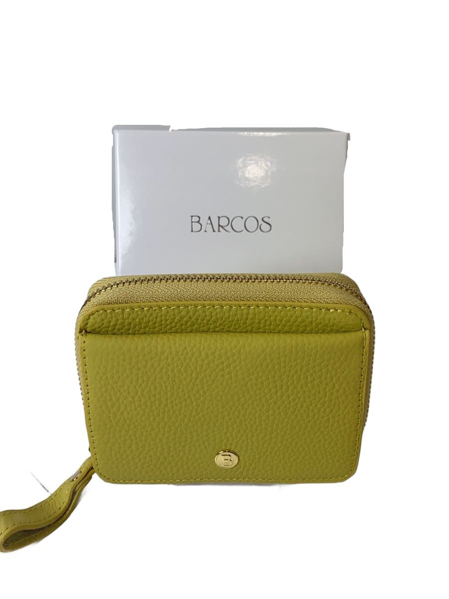 【中古】BARCOS◆2つ折り財布/レザー/YLW/無地/レディース【服飾雑貨他】