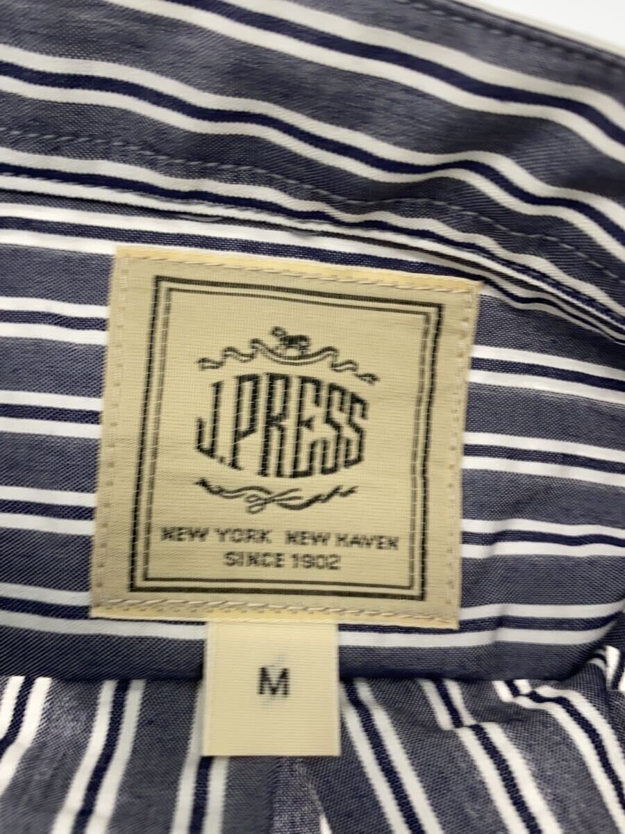 【中古】J.PRESS◆半袖シャツ/M/コットン/NVY/ストライプ/HHOVSM0415//【メンズウェア】