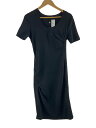 【中古】GUCCI◆半袖ワンピース/L/レーヨン/BLK/無地【レディースウェア】