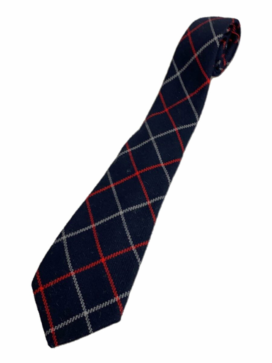 【中古】BURBERRYS◆バーバリーズ/ネクタイ/ウール/ネイビー/チェック/メンズ【服飾雑貨他】