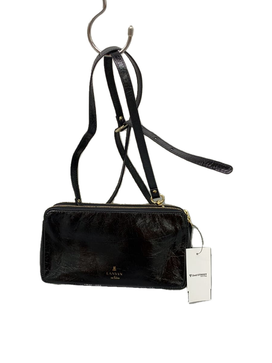 【中古】LANVIN en Bleu◆ショルダーバッグ/--/BLK/レオパード【バッグ】