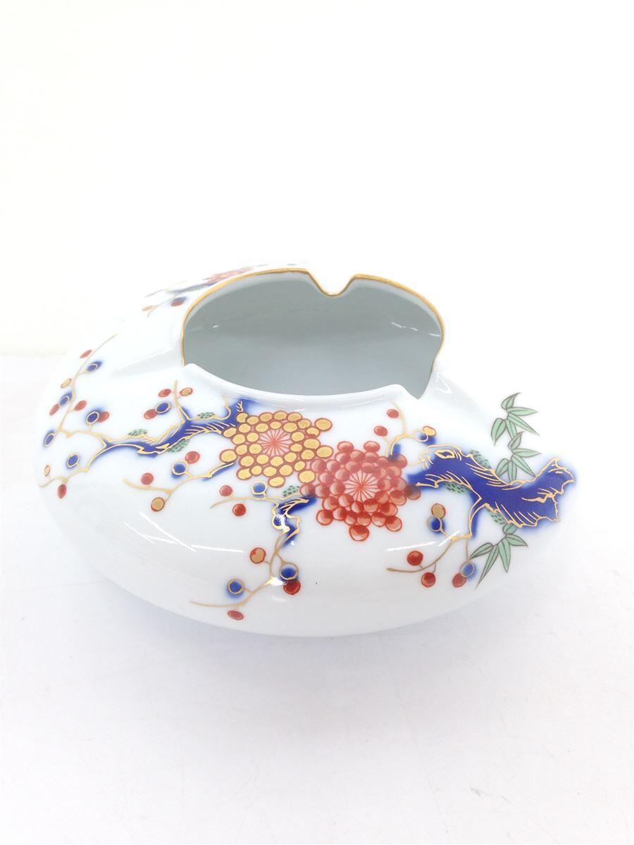 【中古】深川製磁◆和食器その他/灰皿/ホワイト/金縁【キッチン用品】