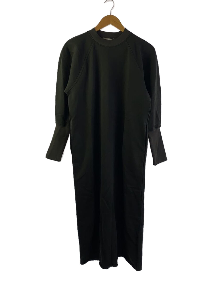 【中古】heliopole◆LONG RIB SWEAT DRESS/長袖ワンピース/38/コットン/KHK【レディースウェア】
