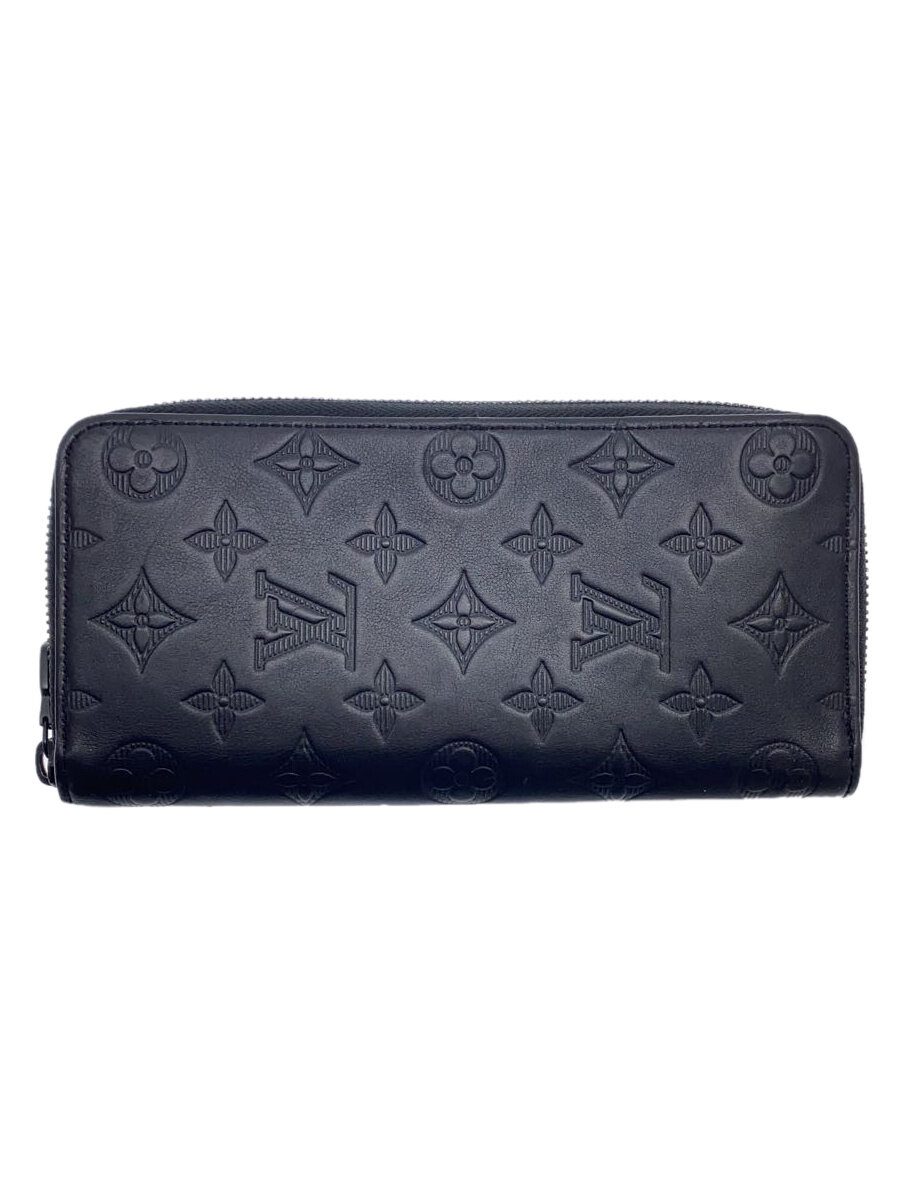【中古】LOUIS VUITTON◆ジッピー・ウォレット・ヴェルティカル_モノグラム・シャドウ_BLK/牛革/BLK/メンズ【服飾雑貨他】