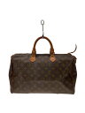 【中古】LOUIS VUITTON◆1)スピーディ40_モノグラム・キャンバス_BRW/PVC/BRW【バッグ】