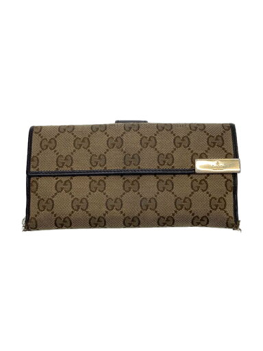 【中古】GUCCI◆GGキャンバス/2つ折り長財布/キャンバス/BRW/総柄/レディース/257012・534041【服飾雑貨他】 【中古】GUCCI◆GGキャンバス/2つ折り長財布/キャンバス/BRW/総柄/レディース/257012・534041【服飾雑貨他】