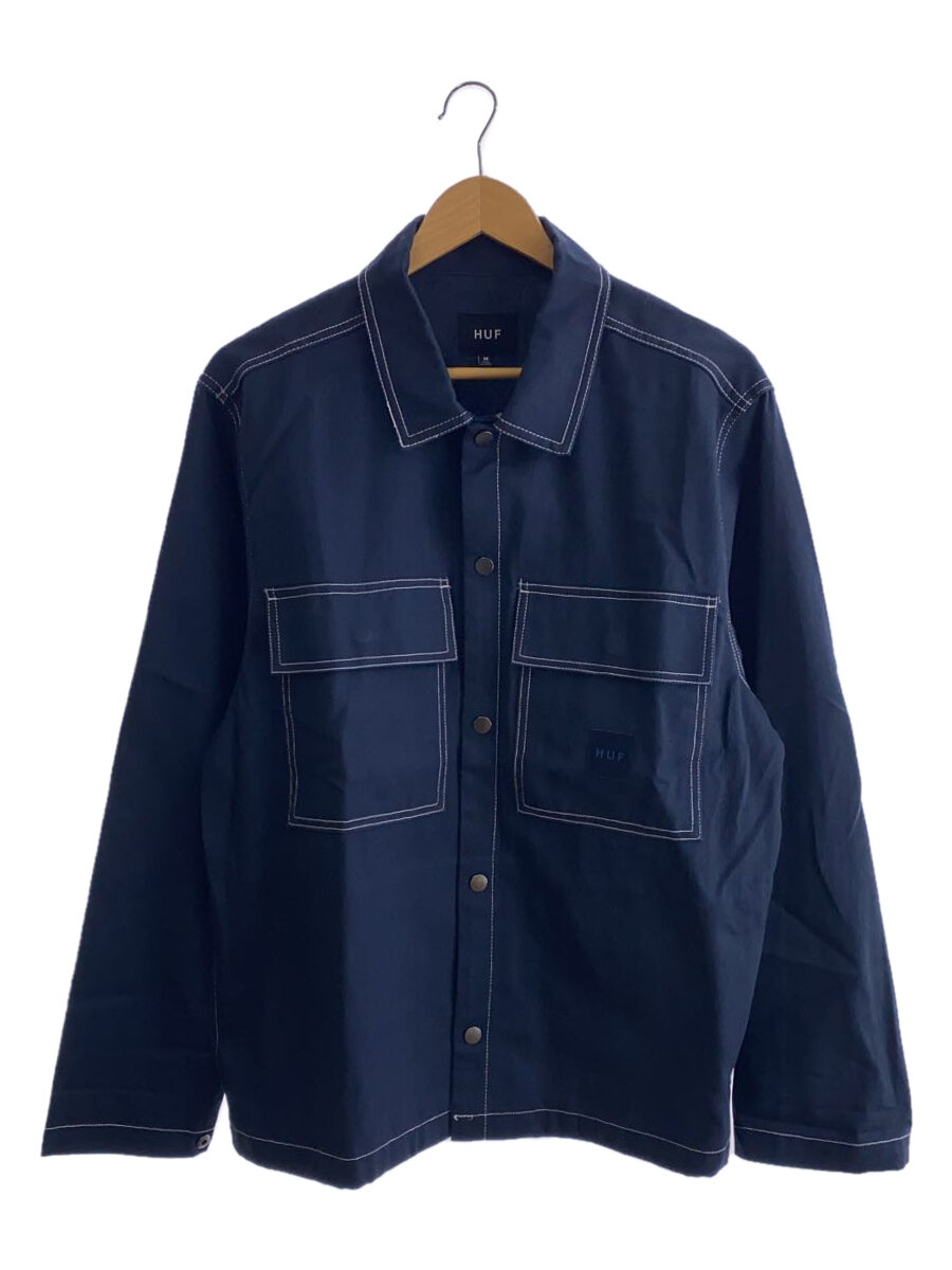 【中古】HUF◆襟元スレ有/24AW/MASON SHACKET/ジャケット/M/コットン/NVY/BU00212//【メンズウェア】
