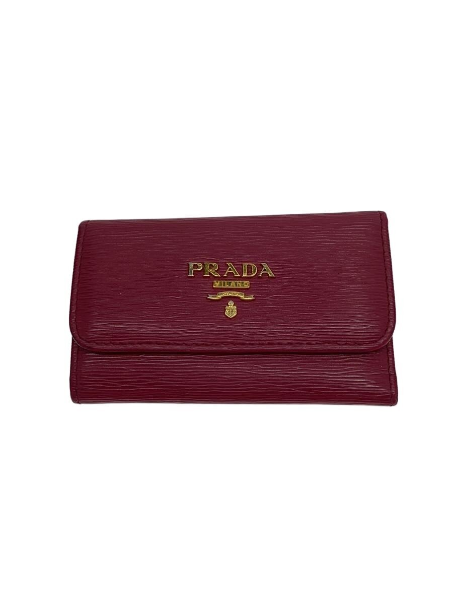 【中古】PRADA◆キーケース/レザー/PNK/無地/レディース【服飾雑貨他】
