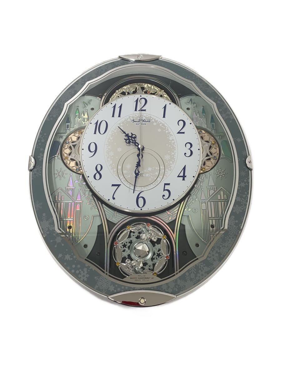 【美品】リズム時計工業 Small World 4MN537RH04（白） スモールワールド RHYTHM(リズム) 電波からくり時計 スモールワールド