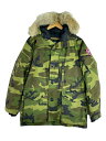 【中古】CANADA GOOSE◆GRADBURY/ダウンジャケット/XL/ポリエステル/グリーン/カモフラ/BEAMS別注/3571JM【メンズウェア】