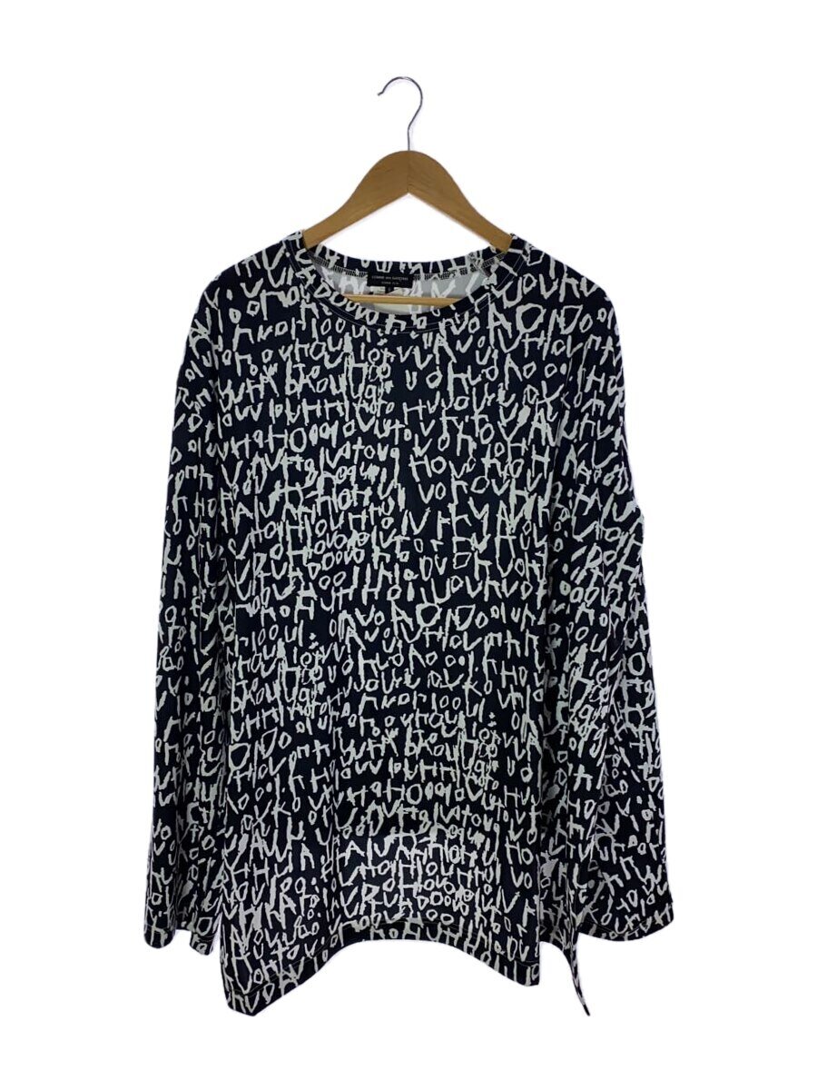 【中古】COMME des GARCONS HOMME PLUS◆23AW/総柄長袖Tシャツ/S/ポリエステル/BLK/総柄/pl-t027【メンズウェア】