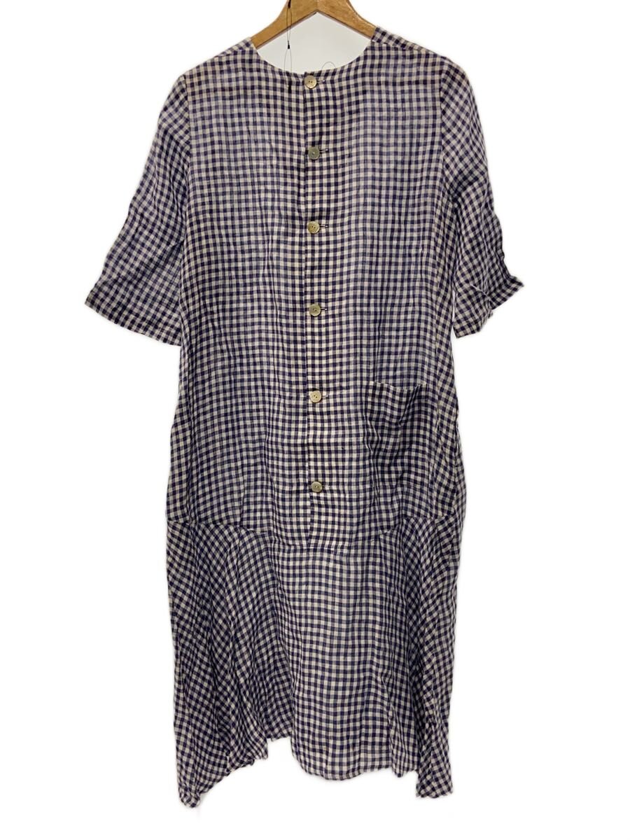 【中古】LISETTE◆半袖ワンピース/--/リネン/BLU【レディースウェア】