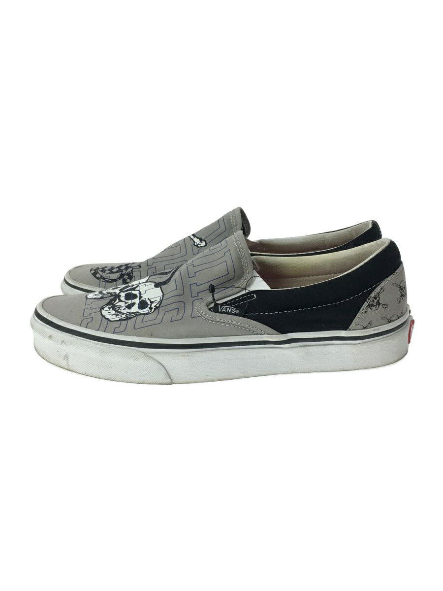 【中古】VANS◆ローカットスニーカー/26cm/グレー/スリッポン/スカル/ドクロ/スニーカー/シューズ/汚れ有/【シューズ】