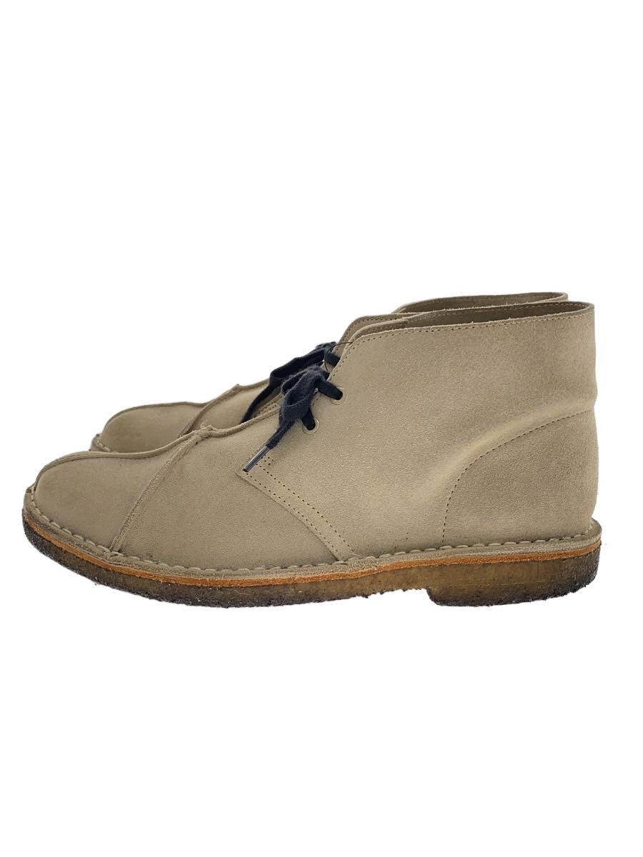 【中古】Clarks◆チャッカブーツ/26.5cm/BEG/スウェード【シューズ】