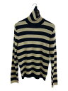 【中古】GUCCI◆タートルネック/ニット・セーター(厚手)/S/ウール/CRM/ボーダー/575552【メンズウェア】