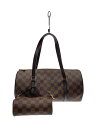 【中古】LOUIS VUITTON◆1)パピヨン30_ダミエ・エベヌ_BRW/PVC/BRW/チェック【バッグ】