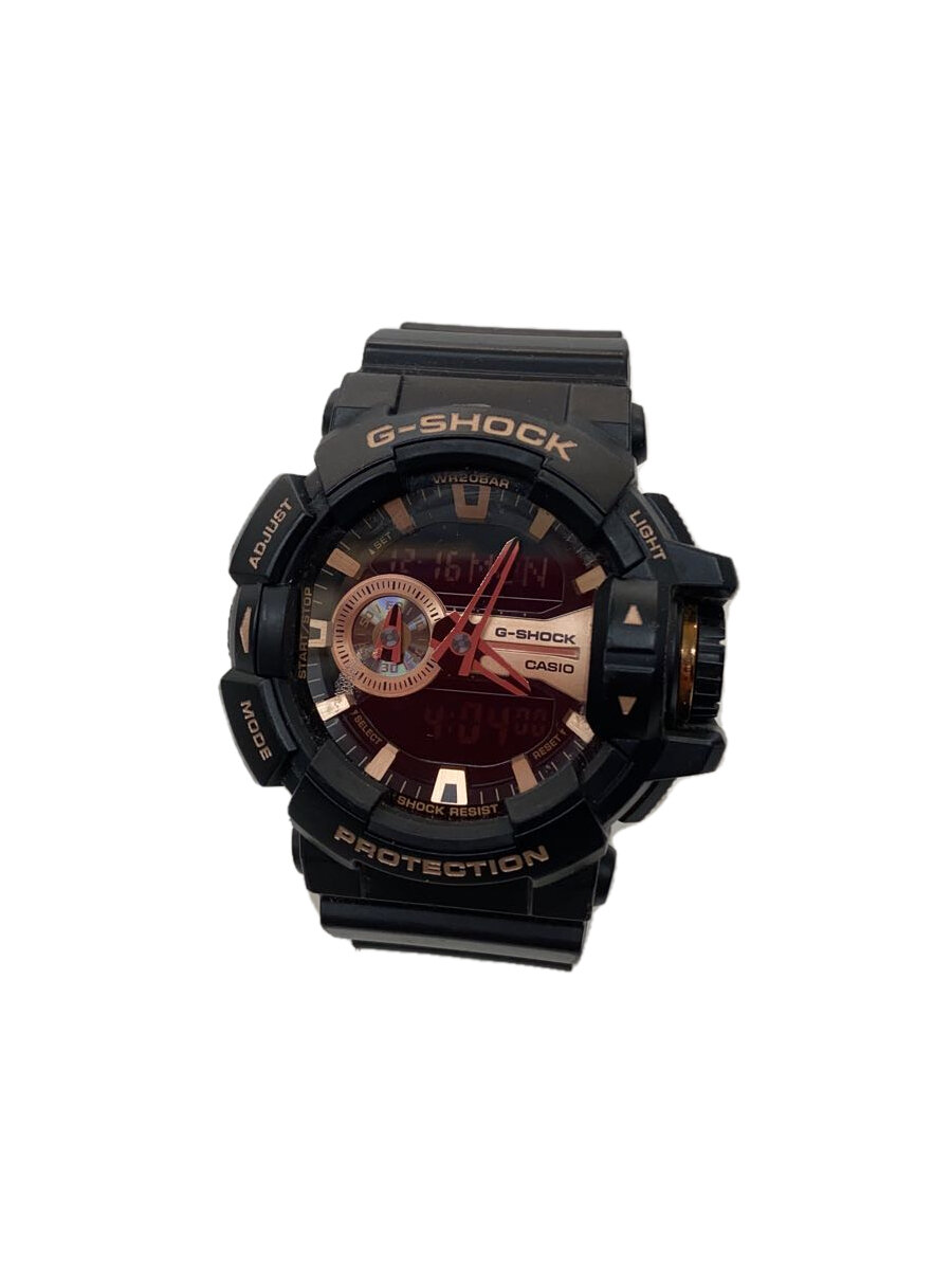 【中古】CASIO◆クォーツ腕時計/デジアナ/ラバー/BLK/GA-400GB【服飾雑貨他】