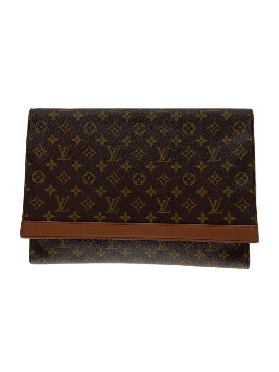 LOUIS VUITTON - 【中古】LOUIS VUITTON◆ポルト・エンベロープ_モノグラム・キャンバス_BRW/レザー/BRW【バッグ】
