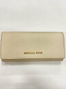【中古】MICHAEL KORS◆長財布/レザー/CRM/無地/レディース/35H6GYAE3L【服飾雑貨他】