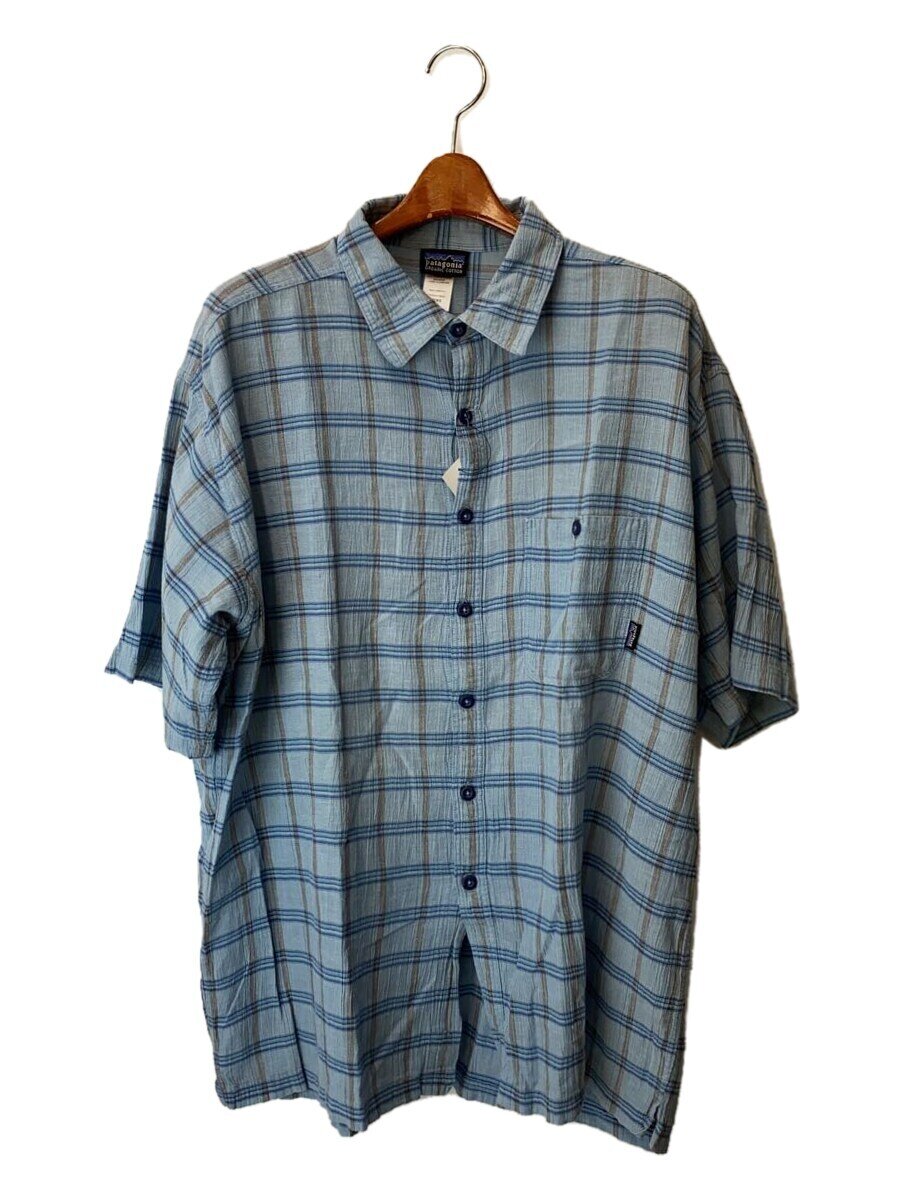 【中古】patagonia◆半袖シャツ/XXL/コットン/BLU/チェック/52921S8【メンズウェア】