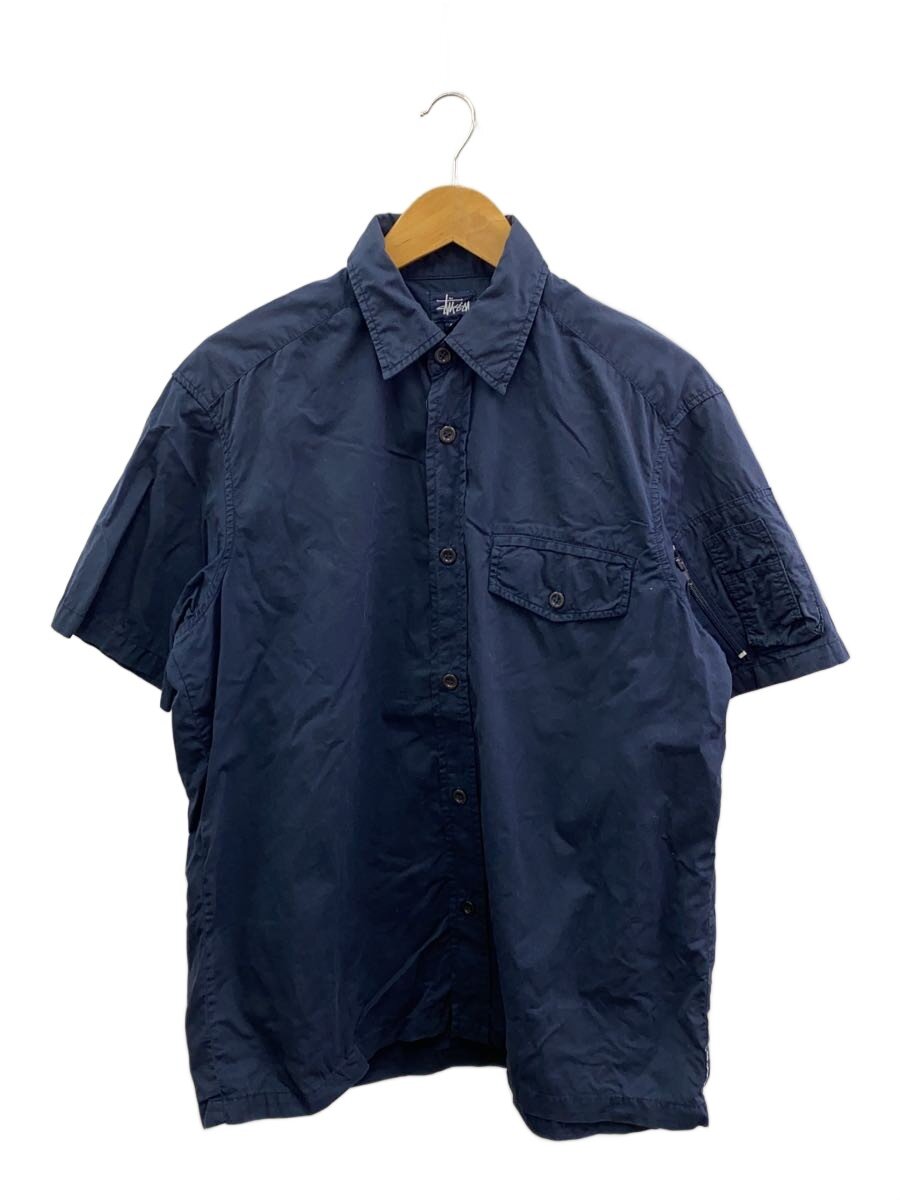 【中古】STUSSY◆OLD/半袖シャツ/M/コットン/NVY【メンズウェア】