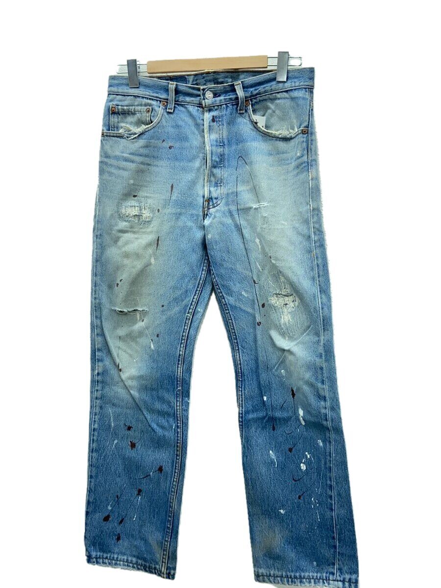 【中古】Levi’s◆501/USA製/デニムストレートパンツ/ボタンフライ/33/デニム/IDG/無地/00501-0115【メンズウェア】