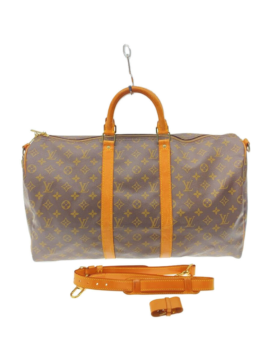 【中古】LOUIS VUITTON◆キーポル・バンドリエール50_モノグラム・キャンバス_BRW/PVC/BRW【バッグ】