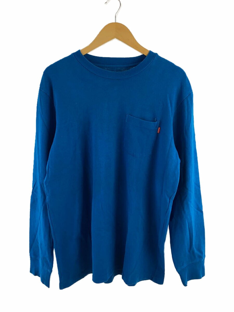 【中古】Supreme◆長袖Tシャツ/L/コットン/BLU【メンズウェア】