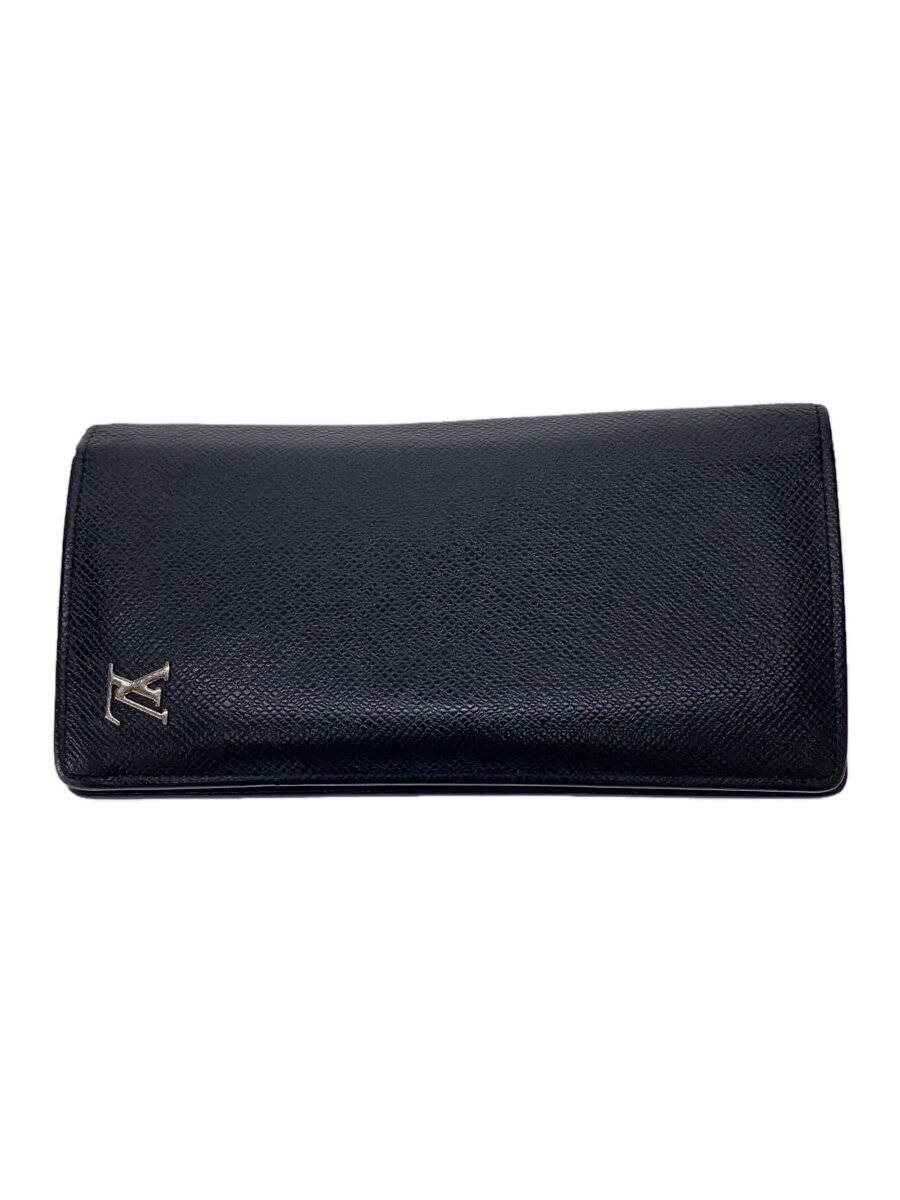 【中古】LOUIS VUITTON◆ポルト・フォイユ・ブラザ_タイガ/長財布/牛革/ブラック/メンズ/M30285/ルイヴィトン【服飾雑貨他】