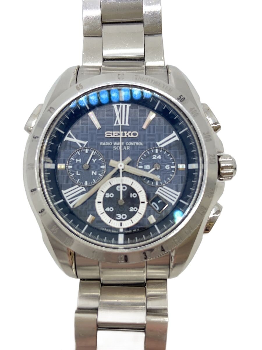 【中古】SEIKO◆ソーラー腕時計/アナログ/ステンレス/SLV/8B82-0AG0//【服飾雑貨他】
