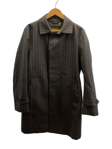 【中古】MACKINTOSH PHILOSOPHY◆ステンカラーコート/ライナー付属/40/ウール/GRY/ストライプ/H1C15-620-06【メンズウェア】 【中古】MACKINTOSH PHILOSOPHY◆ステンカラーコート/ライナー付属/40/ウール/GRY/ストライプ/H1C15-620-06【メンズウェア】