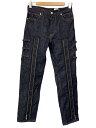 【中古】TAKAHIROMIYASHITA TheSoloist.◆ボンテージジーンズ/ファスナー開閉/46/コットン/IDG/0009SS22【メンズウェア】