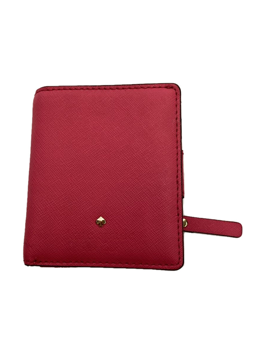 【中古】kate spade new york◆2つ折り財布/レザー/PNK/レディース【服飾雑貨他】