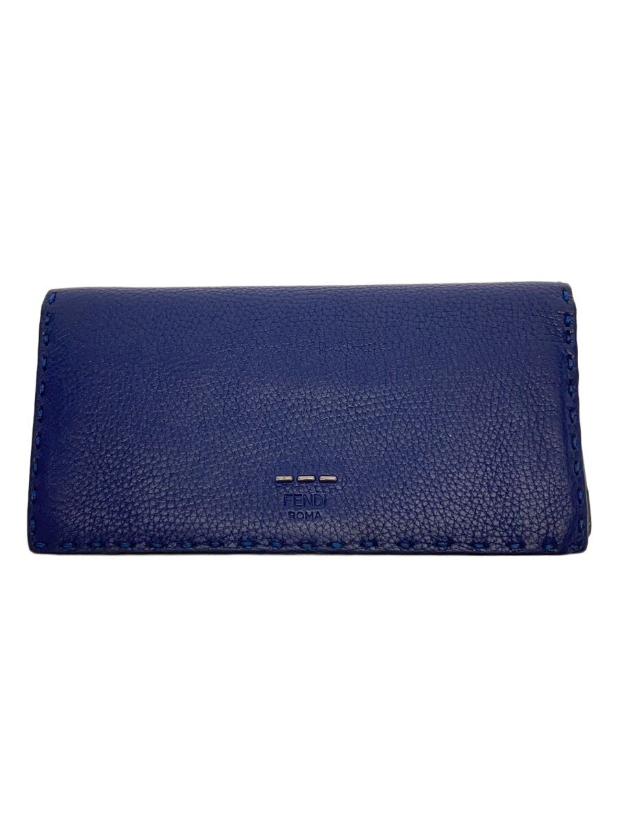 【中古】FENDI◆ハンドステッチ/セレリア/カーフスキン/長財布/レザー/NVY/無地/メンズ/7M0186【服飾雑貨他】