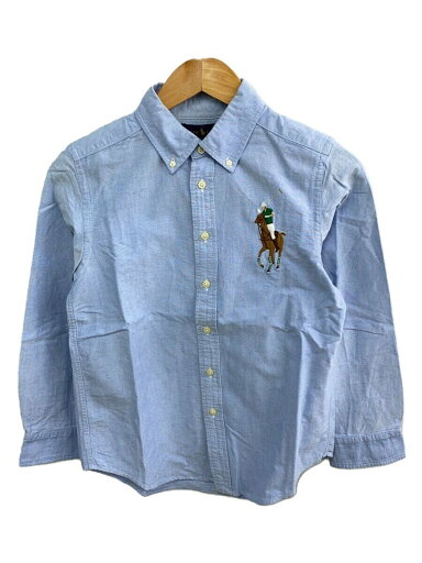 【中古】RALPH LAUREN◆ビッグポニー長袖シャツ/M/コットン/BLU11//【レディースウェア】 【中古】RALPH LAUREN◆ビッグポニー長袖シャツ/M/コットン/BLU11//【レディースウェア】