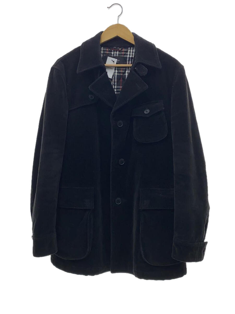 【中古】BURBERRY BLACK LABEL◆汚れ/擦れ有/ジャケット/--/--/BLK/無地/バーバリーブラックレーベル【メンズウェア】