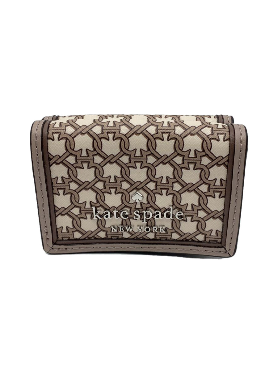 【中古】kate spade new york◆3つ折り財布/--/BEG/レディース【服飾雑貨他】