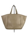 【中古】CELINE◆スモールフォールドカバトートバッグ/レザー/BEG/内側汚れ/ショルダー欠品//【バッグ】